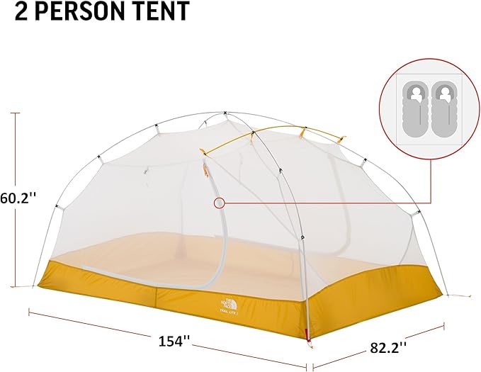 THE NORTH FACE Trail Lite 2 Tent - 2-Person, Khaki Stone/Arrowwood Yellow