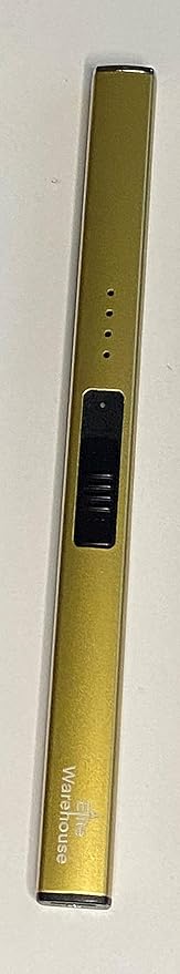 Electric Candle Lighter by Elitewarehouse, Rechargable Flameless Windproof Lighter for Candles Cooking BBQ Outdoor Activities Camping and More (Gold)