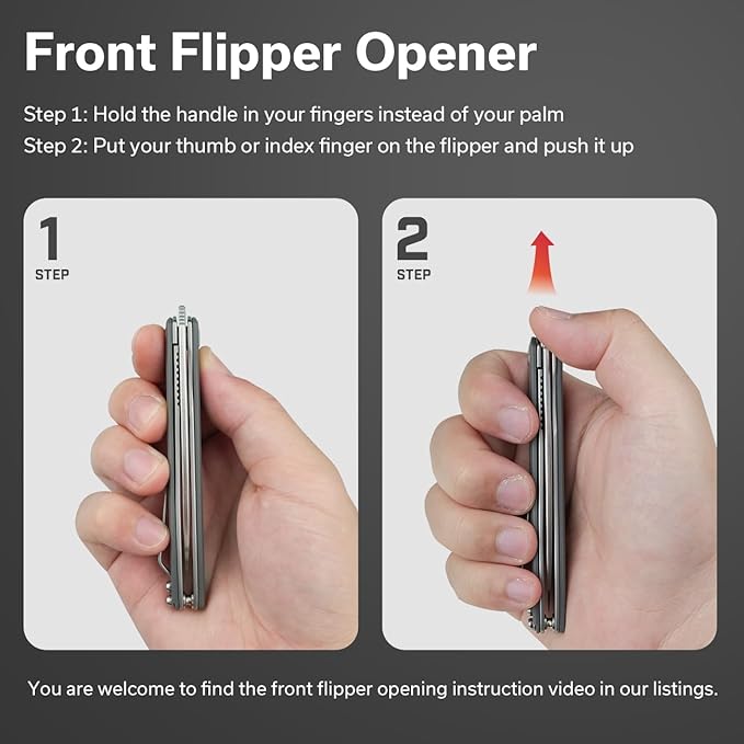 SENCUT Small Pocket Knife for Men, Front Flipper knife for EDC, Jubil Folding Knives with 2.95 inches D2 blade, G10 Handle with Liner Lock, Slim Gentleman’s knives for Gift (Gray)