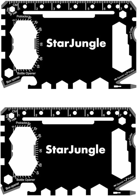 Multi purpose survival Pocket tool - 43 in 1- wallet credit card size Ninja Tactical Multitool Christmas Gifts Stocking Stuffers for Men (2 PACK)