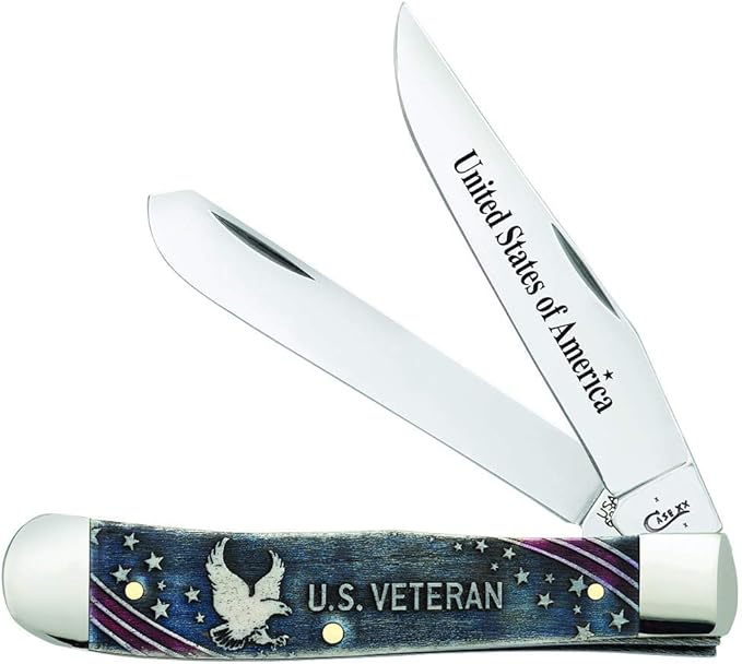 Case WR XX Pocket Knife United States Veterans Trapper Gift Set Item #16300 - (6254 SS) - Length Closed: 4 1/8 Inches