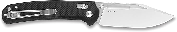 Ganzo G768-BK EDC Folding Pocket Knife Razor Sharp D2 Stainless Steel Blade G10 Handle with Clip Outdoor Foldable Not Automatic Knife Hunting Fishing Hiking Gear Best Gift for Men (Black)