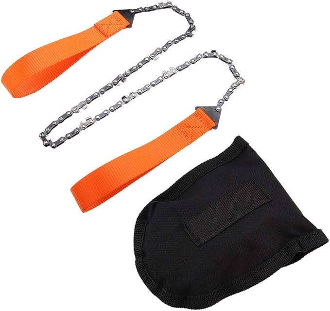 Mini Chainsaw,Pocket Chainsaw,Pocket Chain Saw for Camping Essentials Folding Saw Chain Survival Saw Backpacking Rope Chain Saw Handheld Survival Chain Saw Chainsaw with Bag Camping Hiking Tool