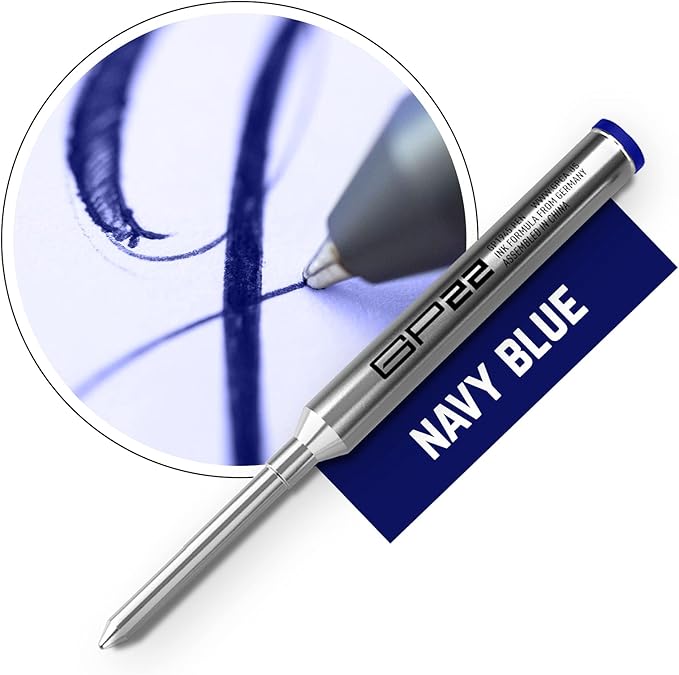 GPCA - GP22 Ink Refill Cartridges for Gel Pens, Designed for Gel Pens Medium Point Size, 3-Pack Pen Refills, Use with GP 1945 Pens and Short Pens, Blue
