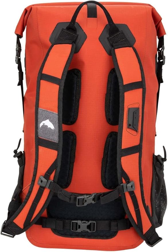 Simms Dry Creek Roll Top Backpack, Waterproof Bag, Simms Orange