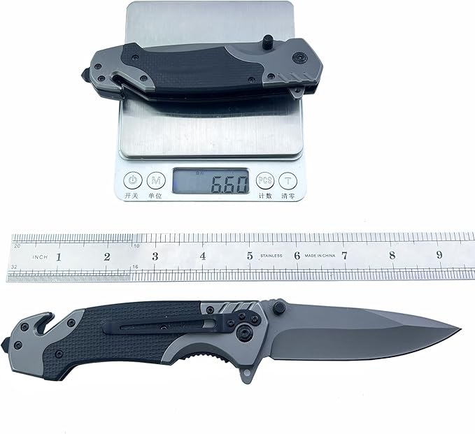 Pocket Folding Knife,3.8” Stainless Steel Blade and Handle -Drop Point Blade,Liner-Lock and Pocket Clip