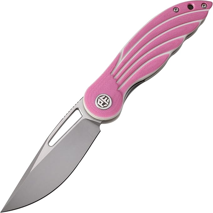 Petrified fish PFE06 Nightingale,3.07" 14C28N Blade,87g G10 Handle Front Flipper Liner lock Folding knife (Pink)