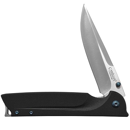 Camillus 19392 Keto Titanium Bonded 420 Stainless Steel Drop-Point Folding Knife with 3" Blade and Pocketclip, 8" Length