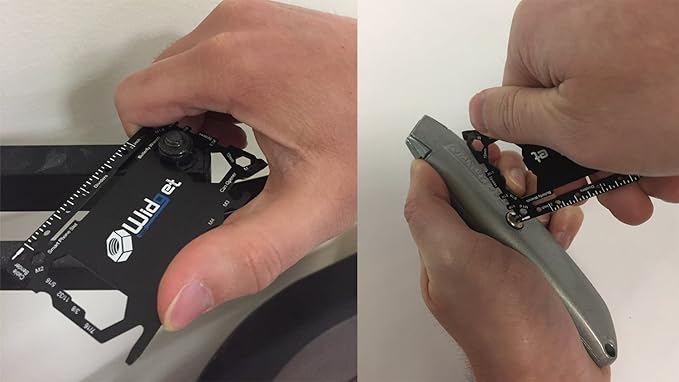 W4W, Multi purpose survival Pocket tool - Stocking Stuffers for Men Great Christmas gifts - Credit Card Wallet Size Ninja Multitool - 43 in 1 (Black)