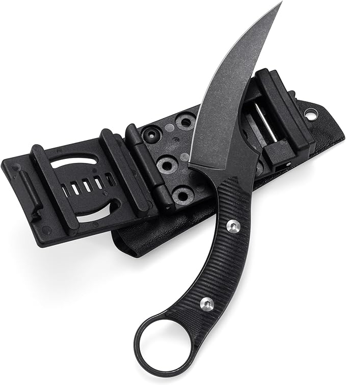 Outdoor survival claw tactical knife D2 steel blade and G10 steel handle sharp fixed blade with sheath