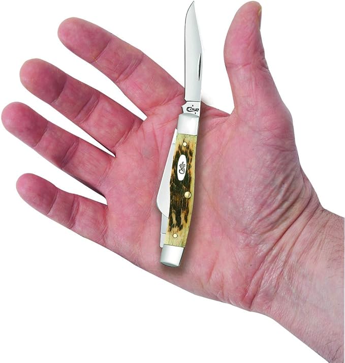 Case Medium Amberbone CV Stockman Pocket Knife, Chrome
