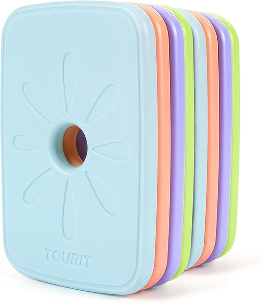 TOURIT Ice Packs for Lunch Boxes/Bags and Coolers, Lunch Box Cooler Ice Packs Reusable, Slim and Long Lasting Cool Pack for Work, Picnic or Camping