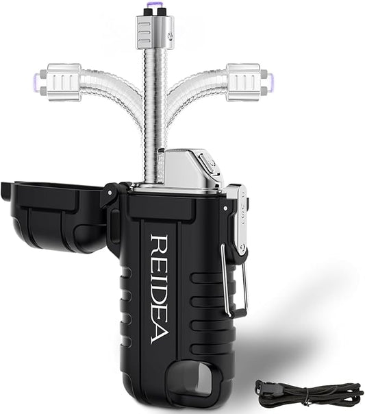 REIDEA Lighter Q5 Flexible Electric Lighter, USB Rechargeable Windproof Waterproof Flameless Arc Lighter for Candle, Aromatherapy, Camping, BBQ, and More