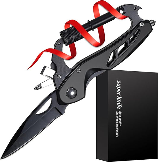 Mens Gifts, Women Gifts - 6 in 1 Multitool Carabiner, Ideal Gift For Outdoor Enthusiasts - Birthday Gifts for Men Women - Excellent Gifts for Camping, Hiking