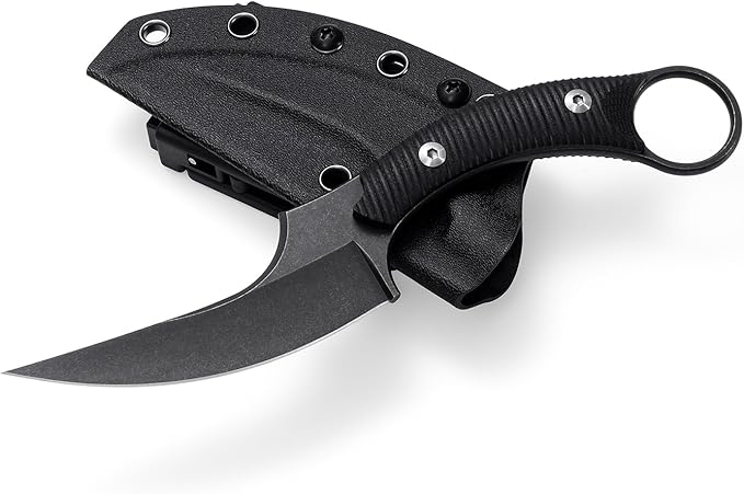 Outdoor survival claw tactical knife D2 steel blade and G10 steel handle sharp fixed blade with sheath