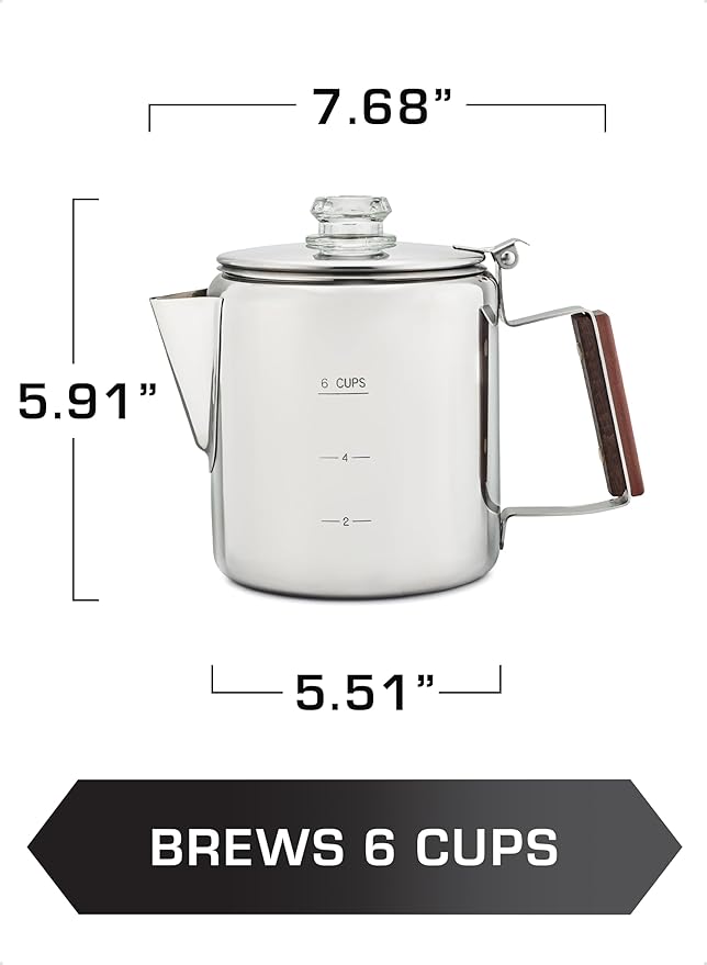 COLETTI Bozeman Coffee Percolator — America’s Favorite Percolator [6 cup]