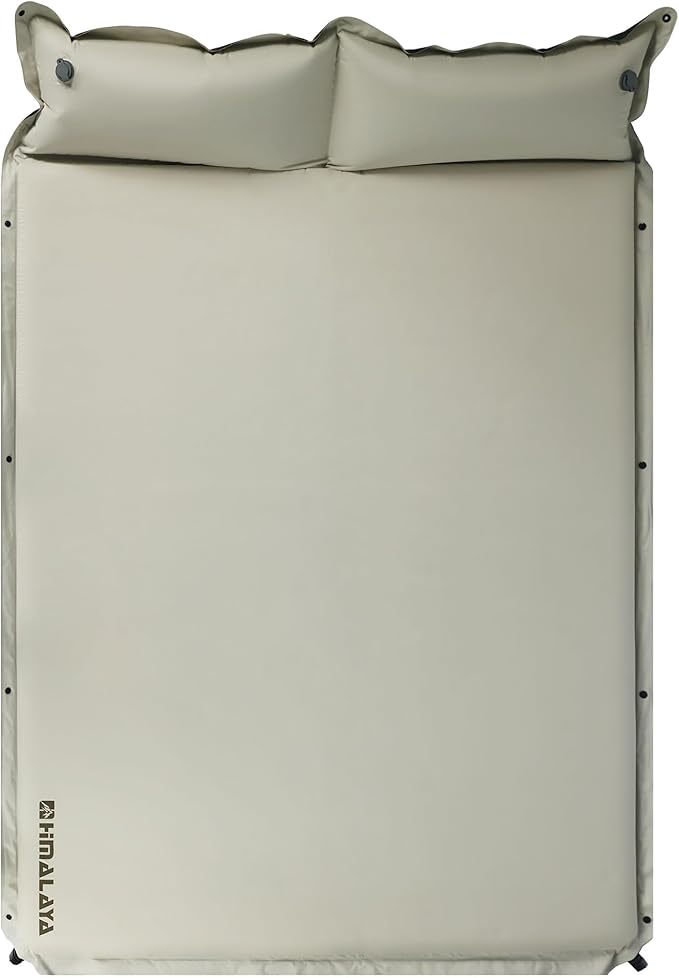 Lightweight Camping Sleeping Pad Inflatable Sleeping Mat Compact Camping Air Mattress with Pillow 2 Person Backpacking Foam Sleeping Pad