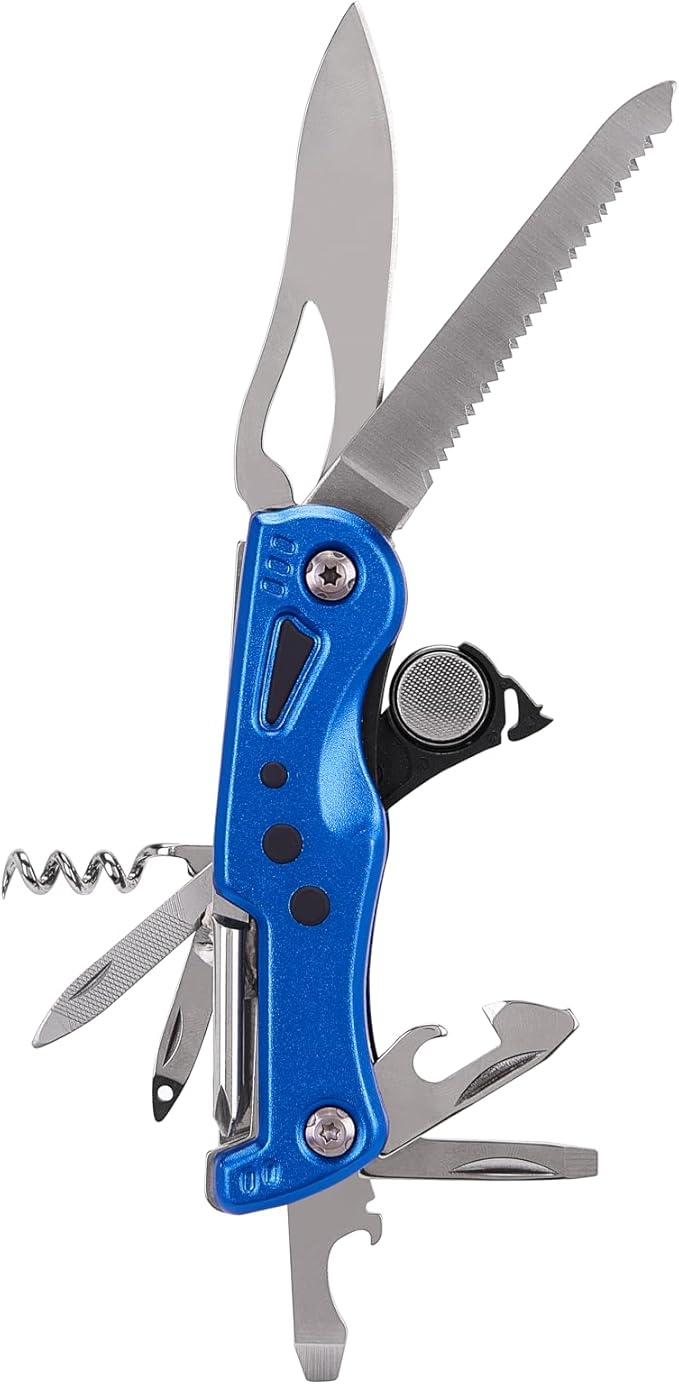 Swiss Eagle Folded 12 Functions Knife Blue