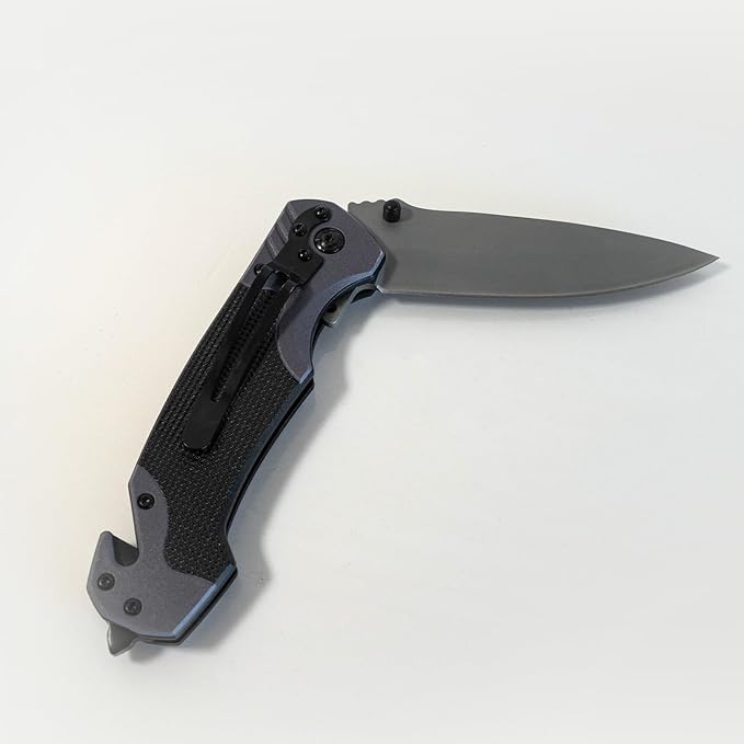 functional folding knife plasticsHandle for Outdoor, Tactical, Survival ＆ EDC Size: Blade: 3.7inch total length 9inch.