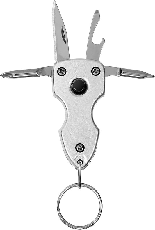 EDC Gear Outdoor Tools LED Keychain Key Ring Clip, Multi-function Tools with Screwdriver, practical gift for Fathers, Men