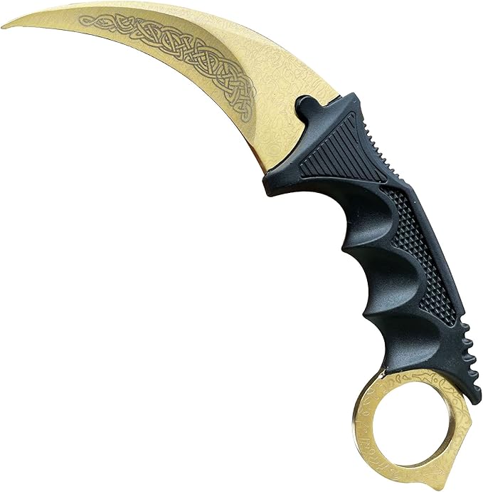 Karambit Knife Trainer No Offensive Karambit Trainer Stainless Steel Practice Training Knife Karambit Knife with Sheath for Beginner 100% Safe Practice Knives Trainer Tool (Legend)