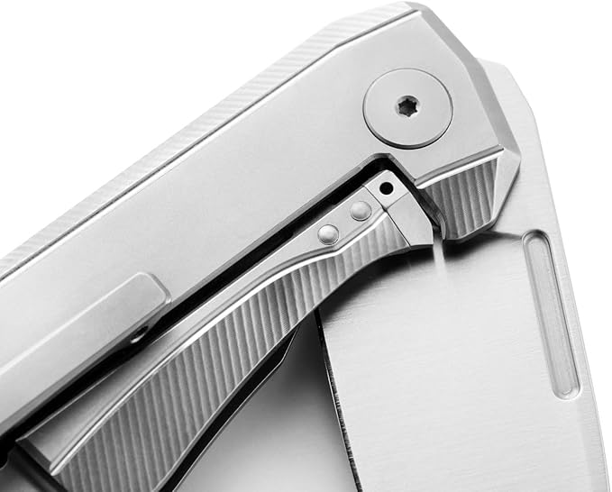 LionSTEEL NANO Titanium Frame Lock Folding Pocket Knife, Magnacut Steel Blade, Solid Handle Construction, Drop Point, Made in Italy (Green Micarta)