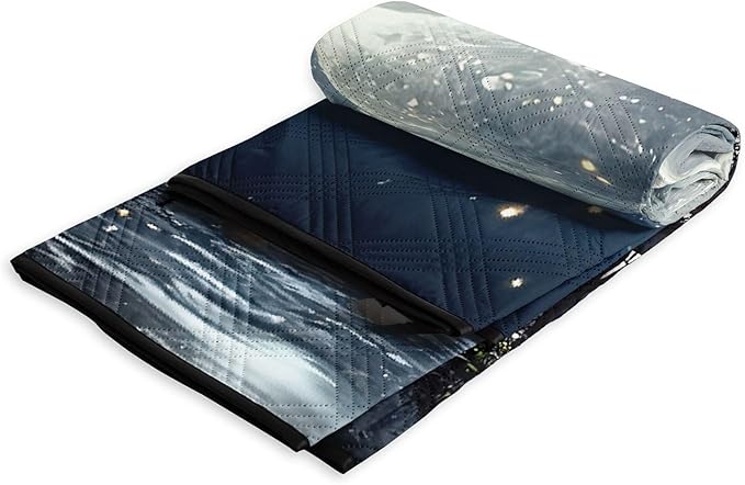 Outdoor Picnic Blanket Portable Ultrasonic Waterproof Picnic Mat 3D Horses Printed Camping Beach Mat for Sand and Wet Grass Hiking (3D Horses S)