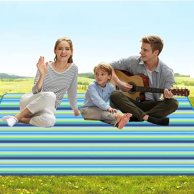Lchkrep Picnic Blanket Beach Blankets 80"x60"， Large Sandproof Waterproof Camping Portable Travel Blanket Play Mat for Outdoor Indoor Family Beach Park Grass,Hiking, Music Festiva
