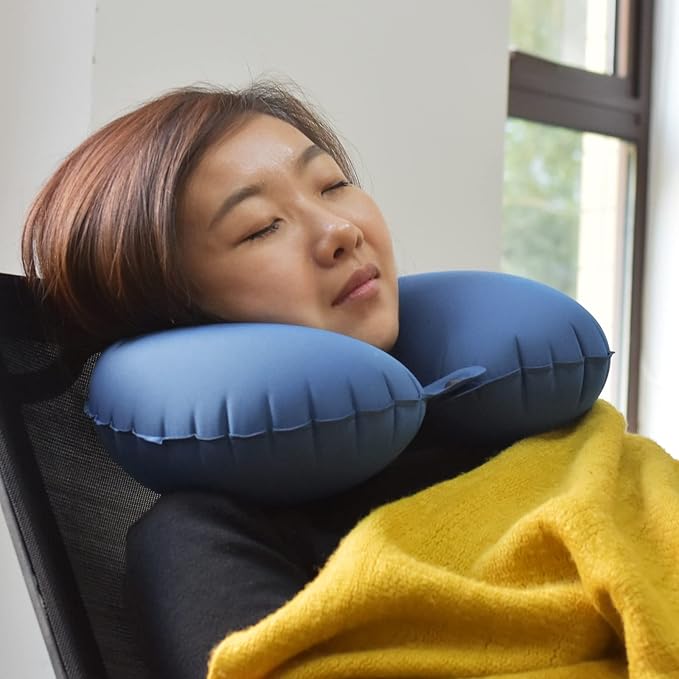 AceCamp Inflatable Air Pillow-Comfortable, Lightweight, Compact, Portable, and Perfect for Backpacking, Car Camping, and Even Airplane Travel (Blue-u)