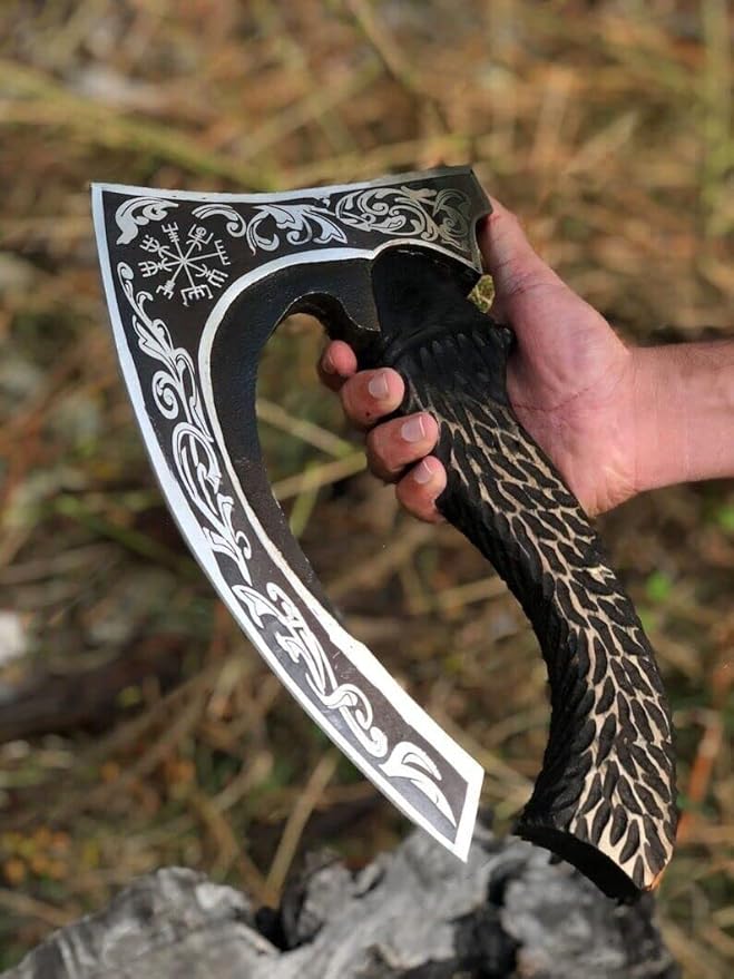 Handmade Pizza Axe | Pizza Slicer | Hand forged Viking Pizza Cutter| Camping Axe