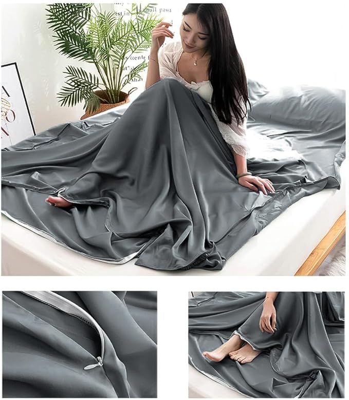 Sleeping Bag Liner Lightweight Compact Sleeping Bag Sack Portable Clean Travel Sheet Camping Sleep Sheet for Backpacking Hotel Hiking