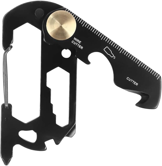 EDC Multifunction Keychain Pocket Tool,Stainless Steel Multi-Purpose Carabiner with Bottle Opener, Wrench, Screw Driver, etc.
