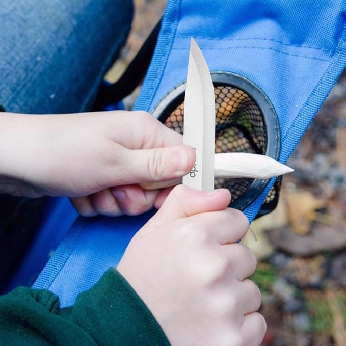 Fixed Blade Knife with Sharp Stainless Steel Blade and Sheath for Outdoor Survival, Camping Hunting, Bushcraft and Tactical, 4 inch, Blue