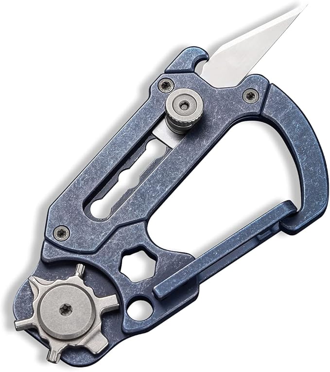 CIVIVI Polymorph Titanium Carabiner Multi-Tool with Utility Blade, Bottle Opener, Screwdriver C20045-3