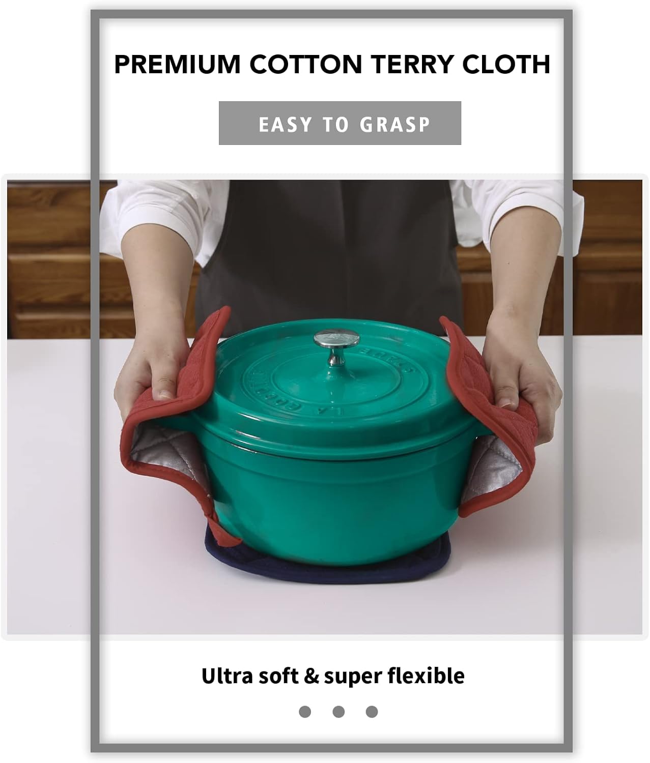 Joyhalo 4 Pack Pot Holders for Kitchen,Cotton Oven Holder with Great Heat Resistance,Non Slip Hot Pads for Kitchen Clearance,Spice