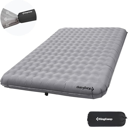 KingCamp Self Inflating Sleeping Pad for Camping Ultra Thick Double Single Foam Mattress High R Value Camping Air Pad Mat, Multi Colors & Sizes