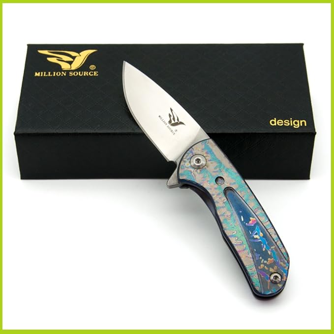 Outdoor Fast Opening Pocket Knife Small Size Folding Knife with 2.2" S35VN Blade EDC Tool Multipurpose Folding Knife Suitable for Self Defense/Home/Camping