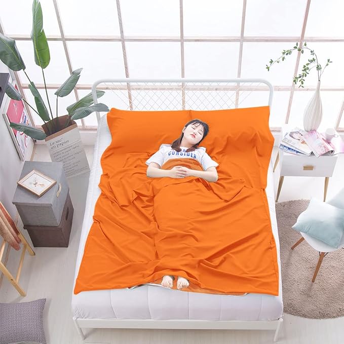 Sleeping Bag Liner Lightweight Compact Sleeping Bag Sack Portable Clean Travel Sheet Camping Sleep Sheet for Backpacking Hotel Hiking