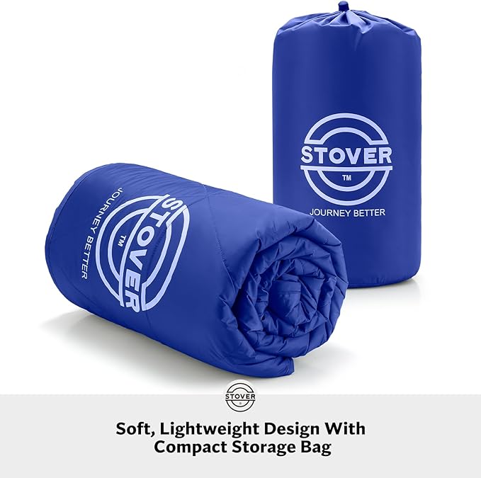 STOVER Multipurpose Outdoor Fleece Blanket, Lightweight, Compact, and Warm for Stadium, Camping, Picnics, Beaches - Wearable, Windproof and Water Resistant (Deep Blue)