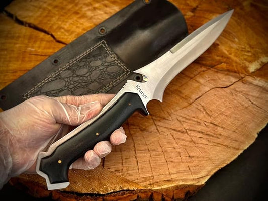 Handmade Krauser RE4 Knife | D2 Steel 12 inches | Hunting | Gaming | Camping | Leather Cover