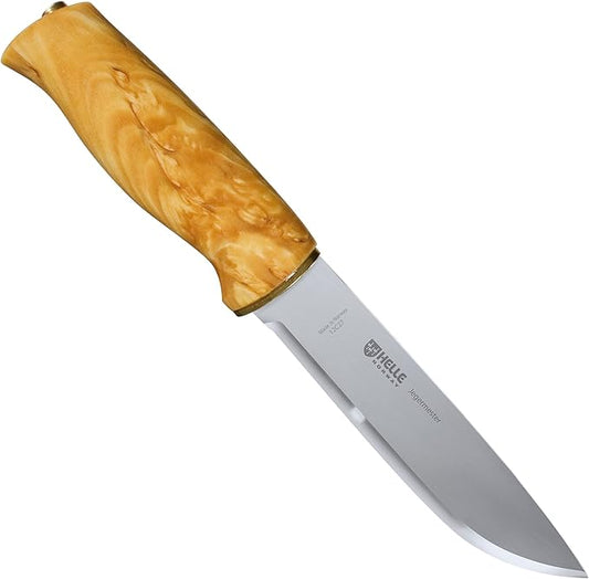 HELLE Knives - Jegermester - Fixed Blade - Classic Knife - Birch Wood Handle - 12C27 Stainless Steel - Made in Norway