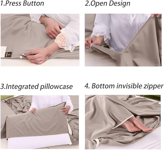 Sleeping Bag Liner Lightweight Compact Sleeping Bag Sack Portable Clean Travel Sheet Camping Sleep Sheet for Backpacking Hotel Hiking