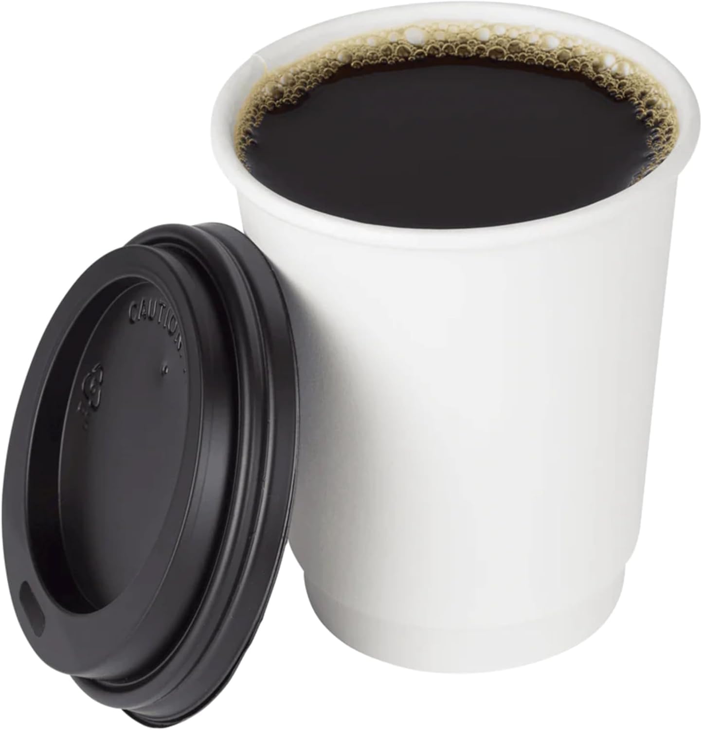 Karat 8 oz Double-Wall Insulated Coffee Cup [500 Count] White Disposable Paper Hot Cup - Rolled Rim for Hot Beverages, 80mm (C-KIC508W)