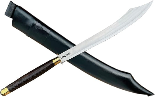 Kukri Knife Heavy Duty Overall 28 IN Long Hand-Hammered Fixed Blade 17 IN Khukuri Knife, Full Tang Survival Machete Gurkha Kukri Knife With Leather Sheath - Handcrafted In Nepal