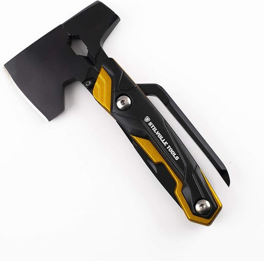 Axe 9 ax with 9-Featured Multi-Tool Hammer, Wrench, Wire Cutter, ax, Bottle Opener, Phillips Screwdriver, Flat-Blade Screwdriver, Nail File, Saw, Knife