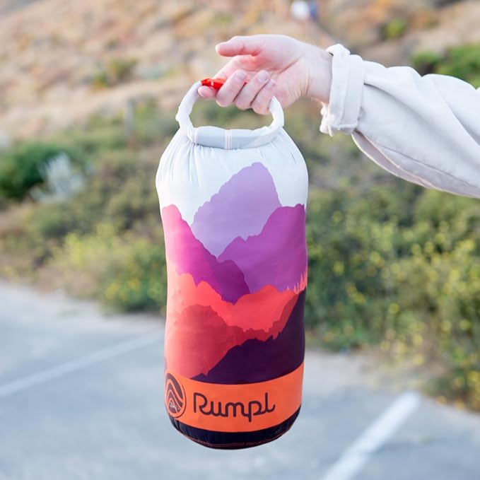 Rumpl Original Puffy Blanket - Warm Puffy Camping Blanket, 100% Recycled Polyester Insulation, Lightweight, Packable, Water-Resistant, Outdoor Puffer Blanket, 52"x75", Baja Fade