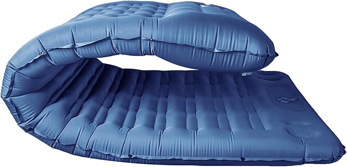 Sleeping Pad,5" Ultra-Thick Self Inflating Sleeping pad for Camping, with Pillow Built-in Foot Pump Camping Mattress for Backpacking, Car Camping, Hiking, Tent(Blue)