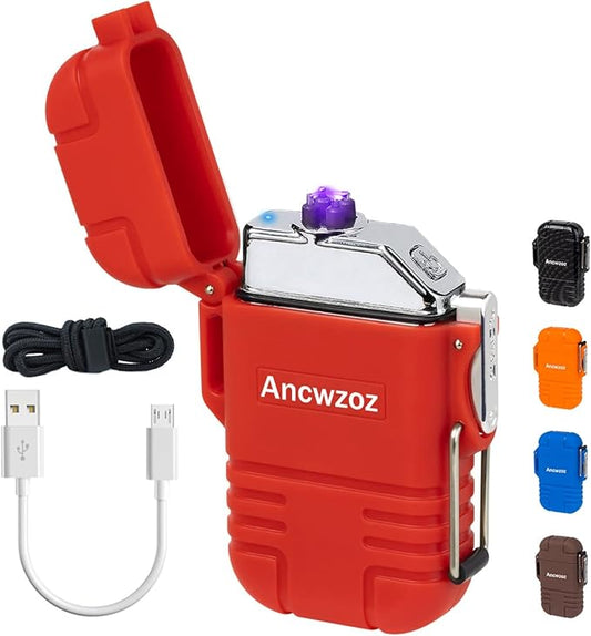 Lighter USB Rechargeable Lighter Outdoor Lighter Mini Lighter High-end Rechargeable Lighter for Garden Outdoor Activities (red)