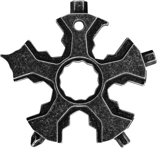 KeyChain MultiTool 18-in-1, Hex Key Allen Wrench Open End Wrench Phillips Slotted Flat Screwdriver Bottle Opener Box Package Cutter Outdoor Multi Tool All in One, Gift for Father Him Her Man Woman