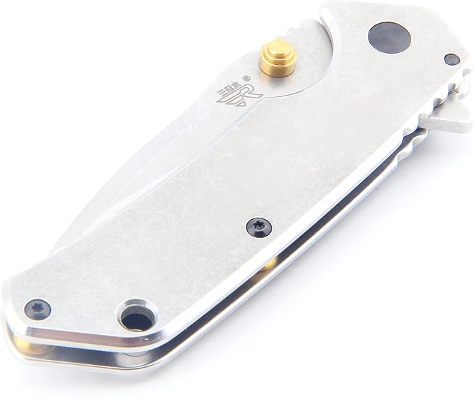 Sanrenmu 7056 Series Pocket Knife (7056LUF-SF Stone Washed) (Silvery)